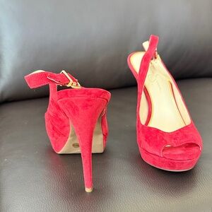 Jessica Simpson Vibrant Red Suede Heels